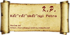Köröskényi Petra névjegykártya