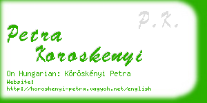 petra koroskenyi business card