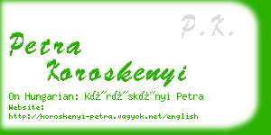 petra koroskenyi business card